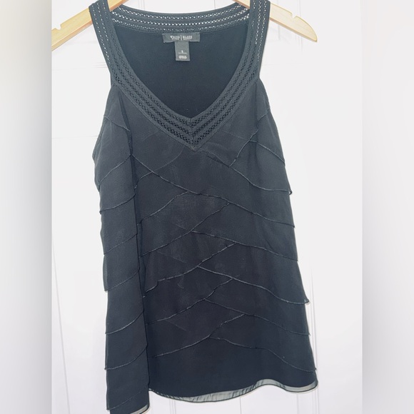 White House Black Market Tops - WHBM Black Layered Ruffle Tank Top Size Small Dressy Sleeveless